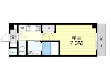 AILE石橋(1K/2階)の間取り写真