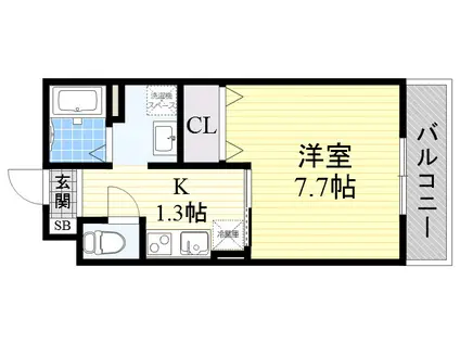 阪急宝塚本線 豊中駅 徒歩15分 2階建 築23年(1K/1階)の間取り写真