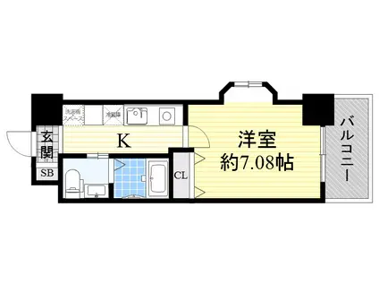 CASSIA豊中三国(1K/5階)の間取り写真