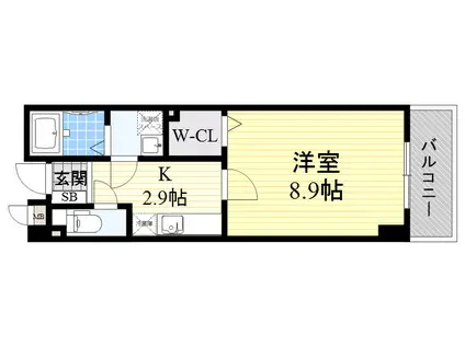 ジョイーレ(1K/1階)の間取り写真