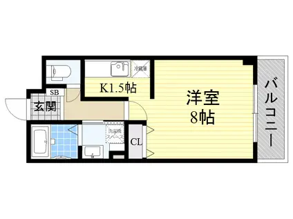 ラ・カーサベルデ(ワンルーム/3階)の間取り写真