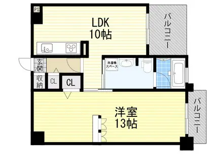 PHOENIX緑地公園(1LDK/3階)の間取り写真