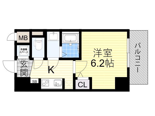 LA DOUCEUR江坂Ⅱ(1K/2階)の間取り写真