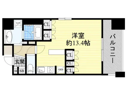 アパートメンツ江坂(ワンルーム/10階)の間取り写真