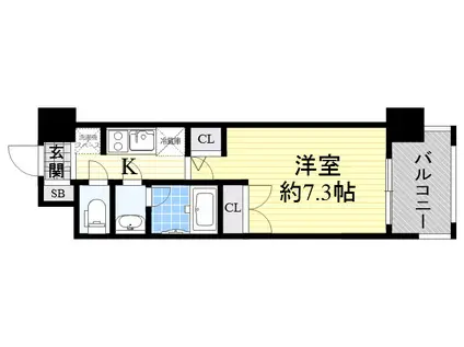 パークフラッツ江坂(1K/10階)の間取り写真