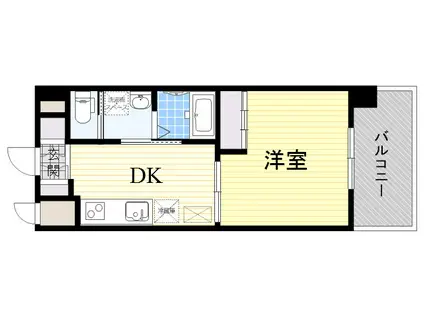 アールエスフラッツ(1DK/4階)の間取り写真