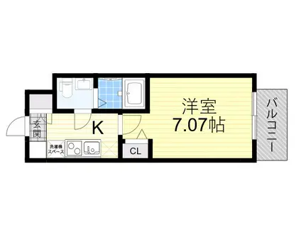 アリビオ江坂南金田(1K/9階)の間取り写真