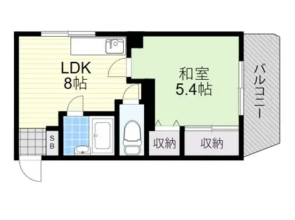 村路マンション(1LDK/1階)の間取り写真