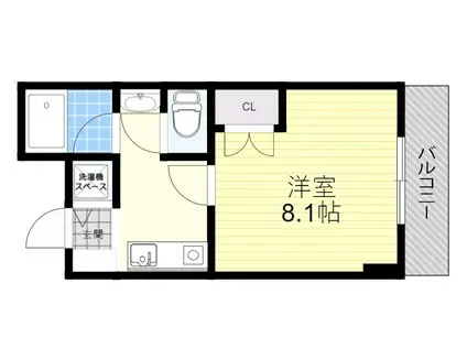 グリーンハイツ豊川2(1K/1階)の間取り写真