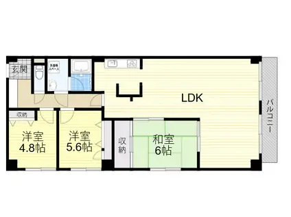 ラジュニール春日丘(3LDK/2階)の間取り写真