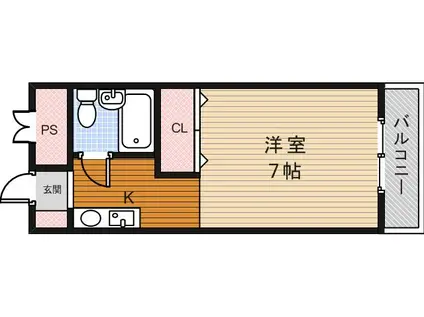 メゾン豊中PART16(1K/4階)の間取り写真