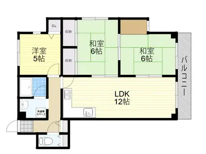 メゾン宮山(3LDK/3階)の間取り写真