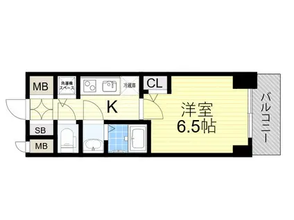 S-RESIDENCE江坂(1K/14階)の間取り写真