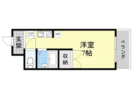 みどり之園(ワンルーム/1階)の間取り写真