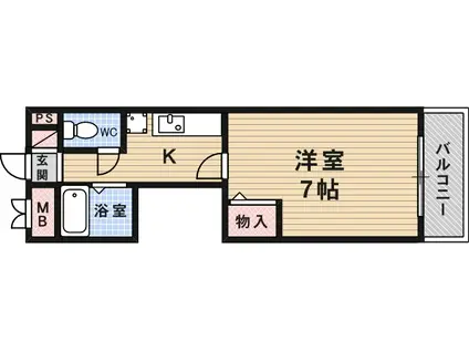 サンハイム蛍池第2(1K/3階)の間取り写真