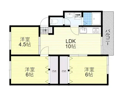 シャンボール八王寺(3LDK/2階)の間取り写真