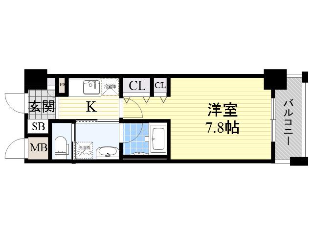KDXレジデンス豊中南(1K/10階)の間取り写真