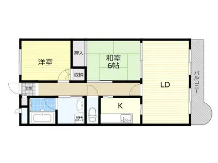 ロイヤルグレース上野東(2LDK/2階)の間取り写真
