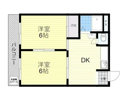 エリータ桃山台2(2DK/2階)の間取り写真