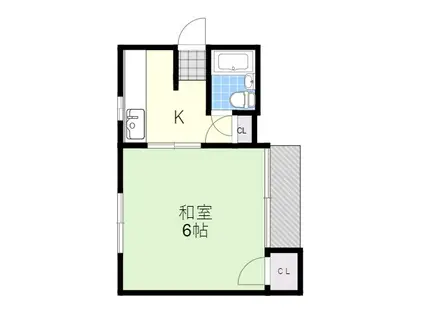 ライブヒル千里(1K/3階)の間取り写真