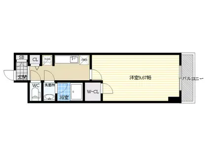 アーバンヴュー横山(1K/3階)の間取り写真