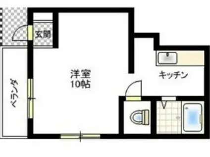 ライブハイツ(ワンルーム/3階)の間取り写真