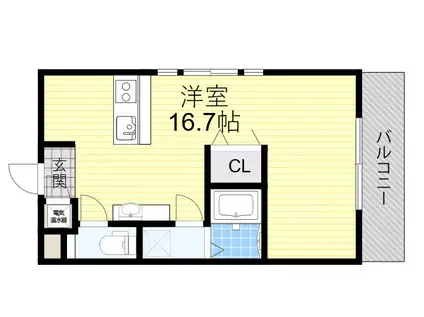 DESIGNERS素敵館(ワンルーム/1階)の間取り写真