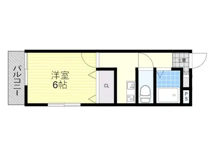 ゴールドイースト(1K/1階)の間取り写真