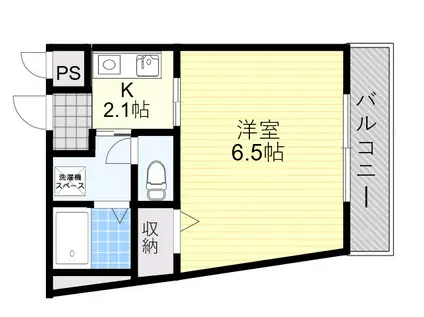 ビラージュ桃山(1K/3階)の間取り写真