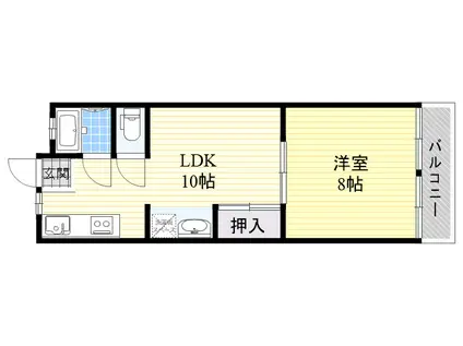 葵マンション(1LDK/2階)の間取り写真