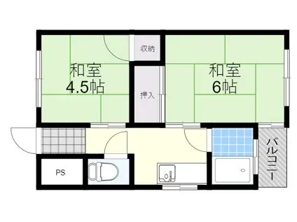 ウエダマンション(2DK/3階)の間取り写真