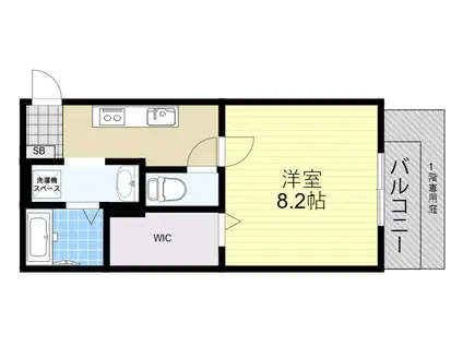 プレリュード石橋Ⅱ(1K/1階)の間取り写真