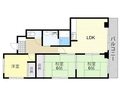 長興寺パークマンション(3LDK/4階)の間取り写真