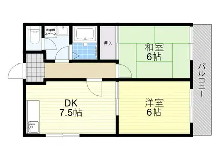 セランジュ豊中(2LDK/2階)の間取り写真