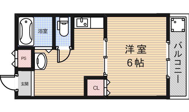 アライビル(1K/3階)の間取り写真