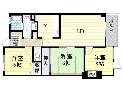 メモラーブル箕面(3LDK/3階)の間取り写真