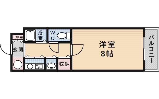 エレガンス森本(1K/2階)の間取り写真