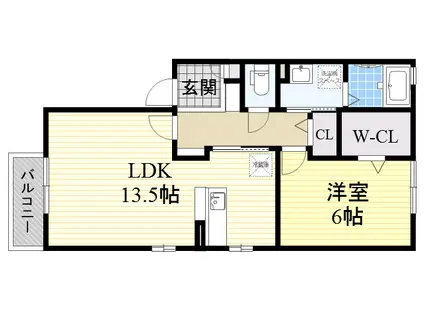 大阪モノレール 柴原阪大前駅 徒歩13分 2階建 築19年(1LDK/2階)の間取り写真
