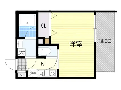 ウェルスクエア池田石橋(1K/1階)の間取り写真