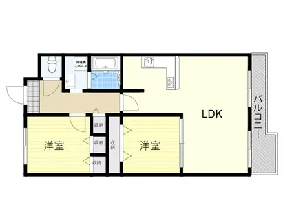 ロイヤルヒルズ待兼山(2LDK/2階)の間取り写真