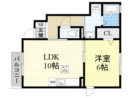 エシャロットMINAMIⅡ(1LDK/1階)の間取り写真