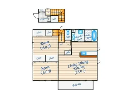 ミルフィーユⅡ(2LDK/2階)の間取り写真