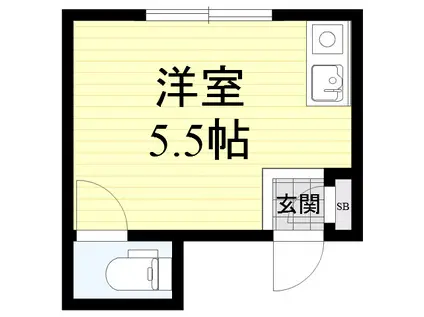 エルシャンテ(ワンルーム/1階)の間取り写真