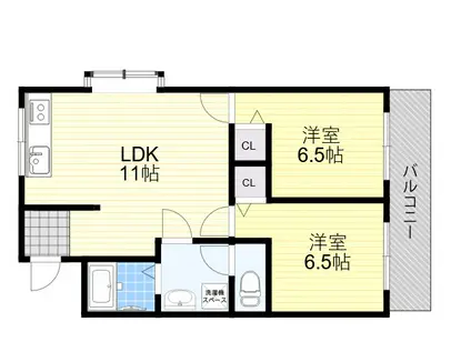 メゾンときわ(2LDK/4階)の間取り写真