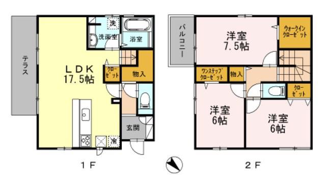 エスターテ箕面 B(3LDK)の間取り写真
