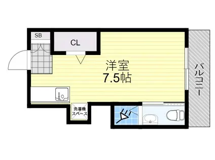 アマントリビエール鉢塚(ワンルーム/3階)の間取り写真