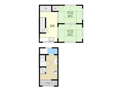 阪急宝塚本線 服部天神駅 徒歩12分 2階建 築40年(2DK)の間取り写真