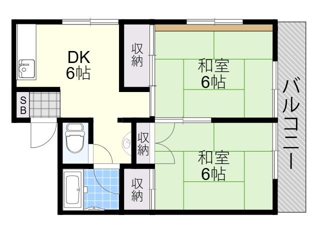 マンション光(2DK/3階)の間取り写真