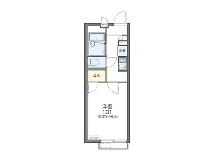 エスト桃山台(1K/1階)の間取り写真