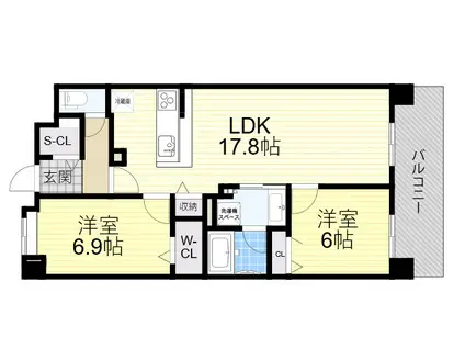 カーサ マリーナ モンテカルロ(2LDK/2階)の間取り写真